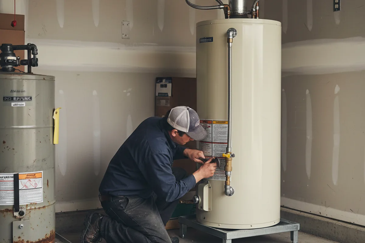 Water heater and shutoff valve replacement in Badger